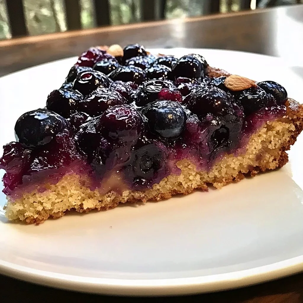Blueberry Almond Upside Down Cake