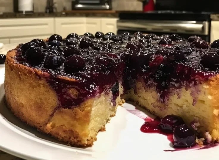 Blueberry Yogurt Upside Down Cake