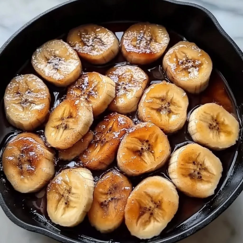 Deliciously caramelized bananas served as a dessert
