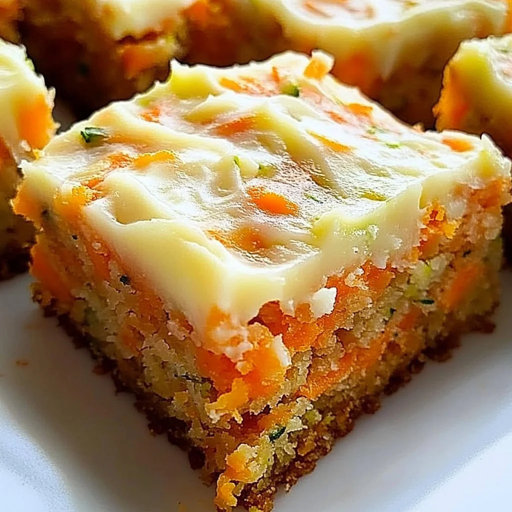 Carrot Zucchini Bars with Lemon Frosting