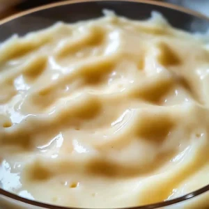 Delicious classic vanilla pastry cream in a dessert bowl.