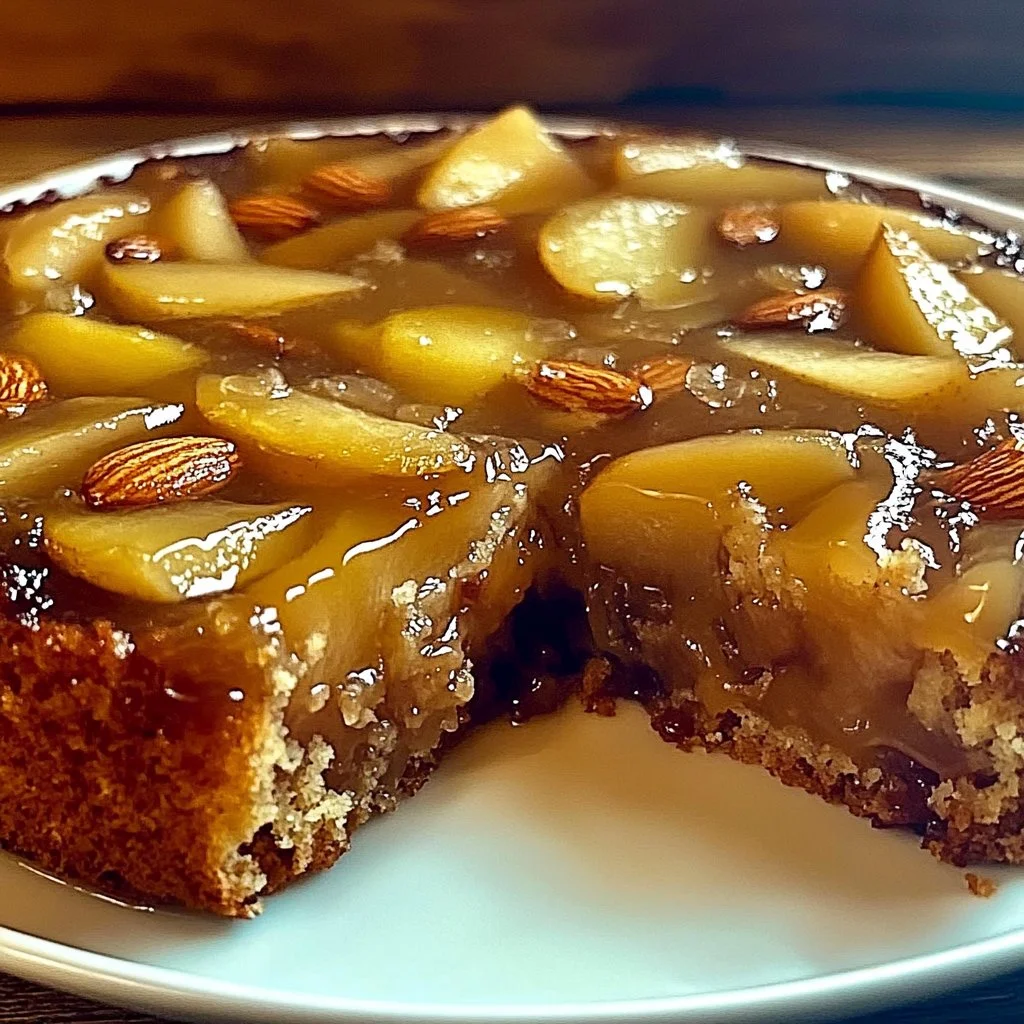 Delicious Almond Pear Upside-Down Cake