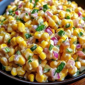 Bowl of delicious crack corn salad topped with fresh herbs