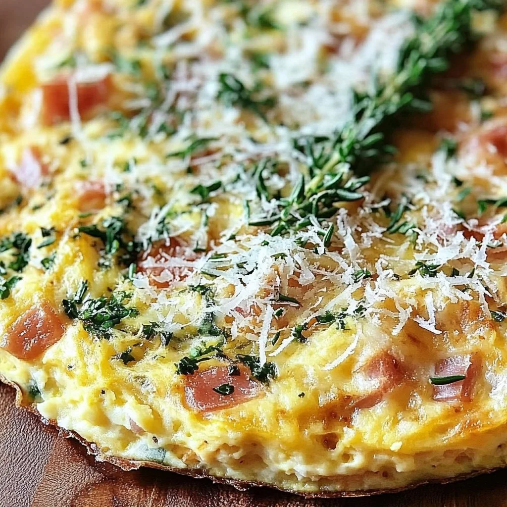 A delicious Italian frittata filled with fresh vegetables and herbs.