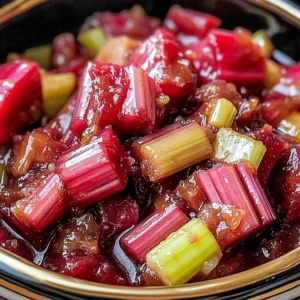 A variety of easy rhubarb recipes displayed on a wooden table
