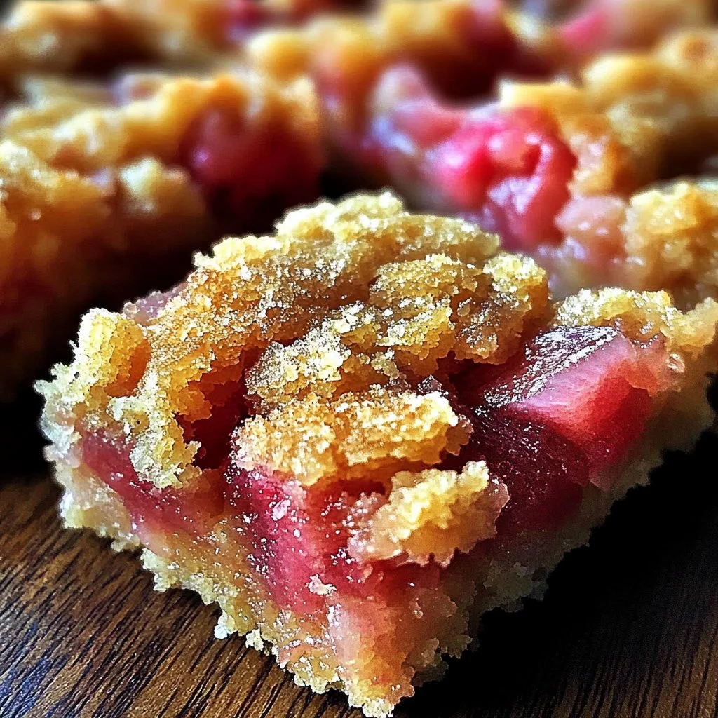 Easy 3 Ingredient Rhubarb Squares