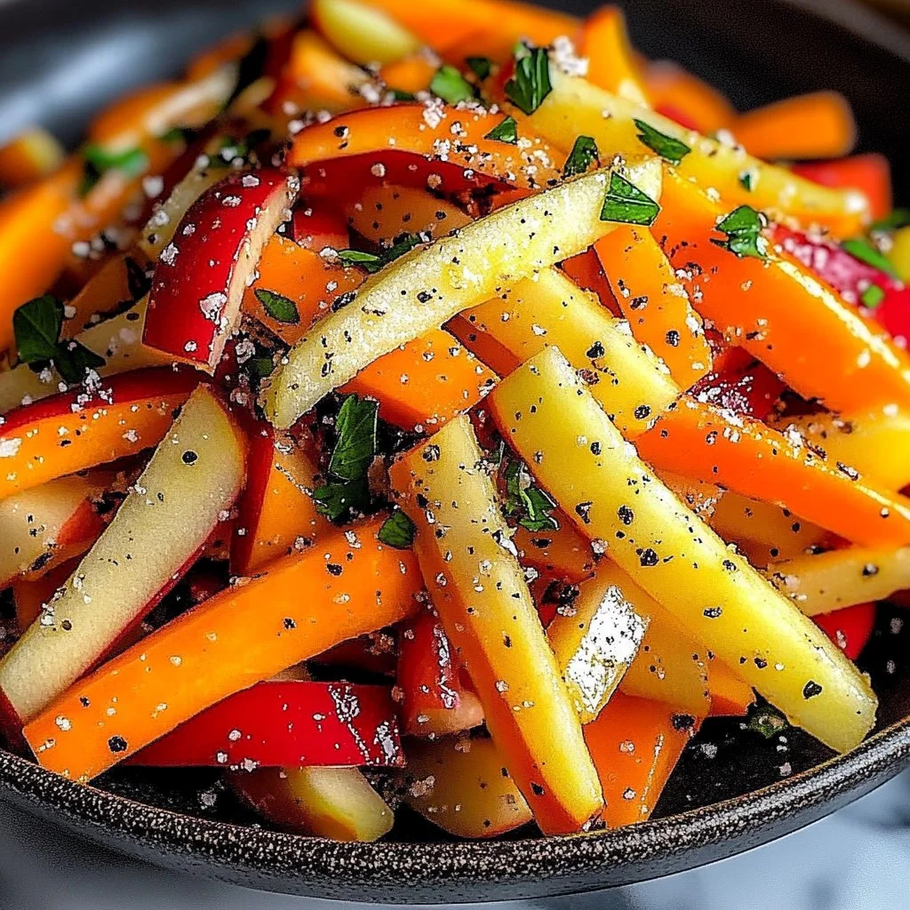 Fresh Carrot Apple Salad with vibrant colors and healthy ingredients