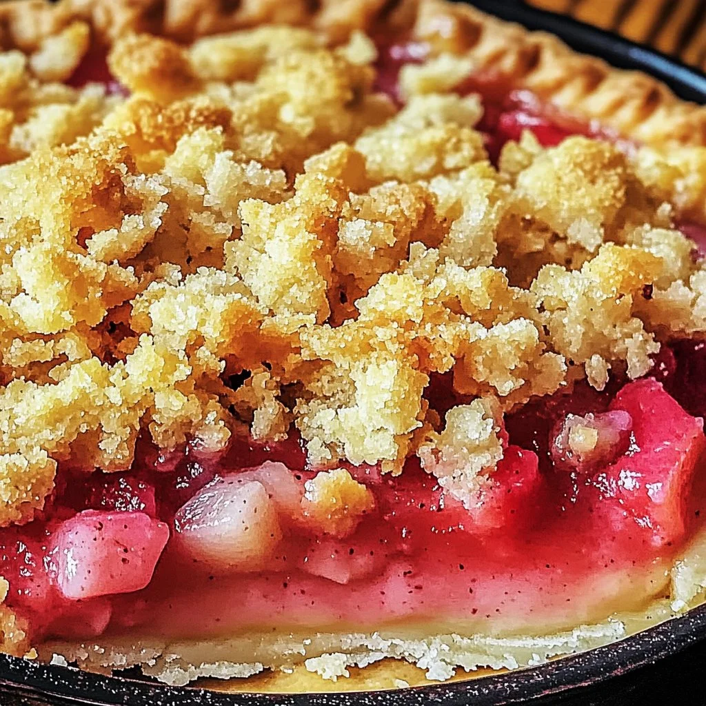 Irresistible Classic Rhubarb Crumble Pie