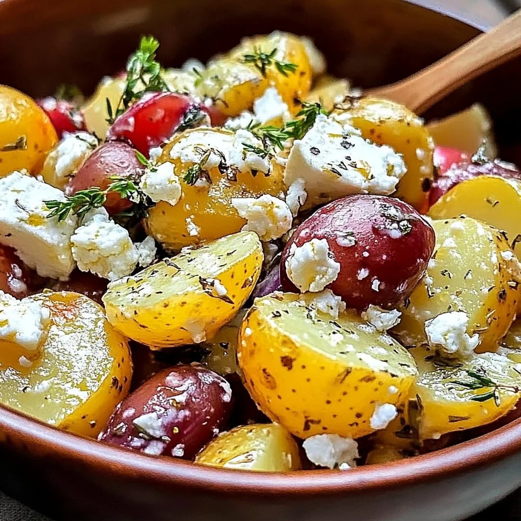 Irresistible Greek Potato Salad with fresh herbs and olives