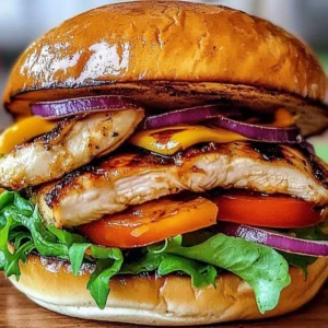Irresistible grilled chicken sandwich with fresh ingredients and toppings