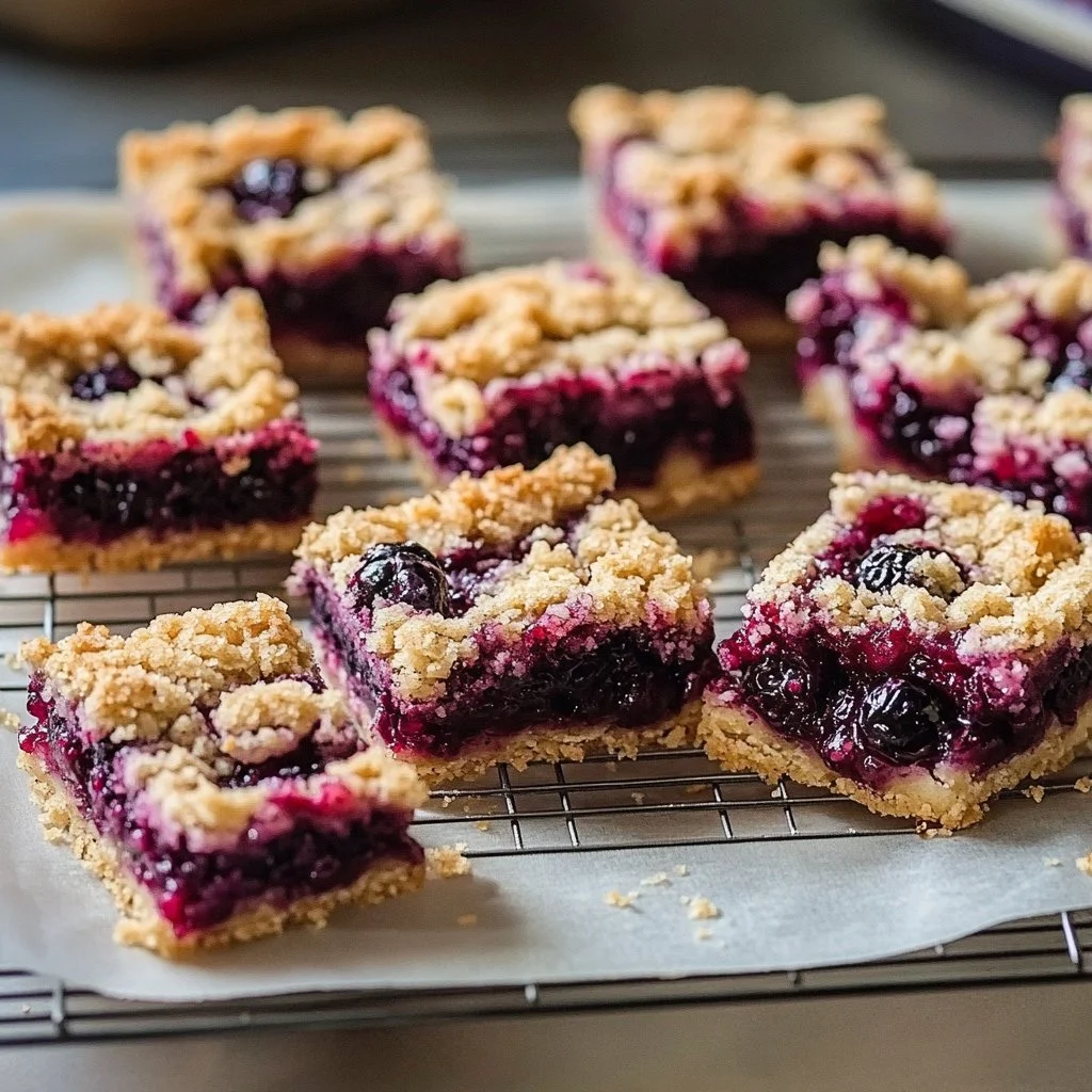 Delicious lemon mulberry crumble bars with a golden crust and vibrant fruit filling