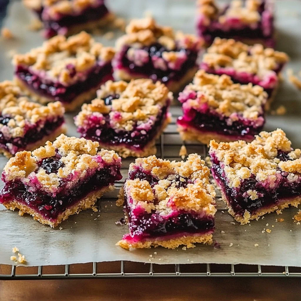 Lemon Mulberry Crumble Bars