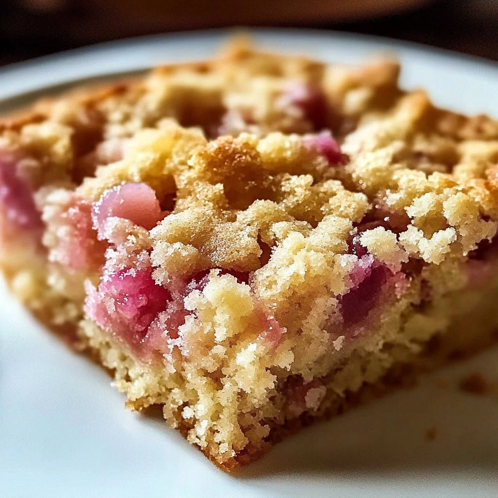 Irresistible Sour Cream Rhubarb Coffee Cake