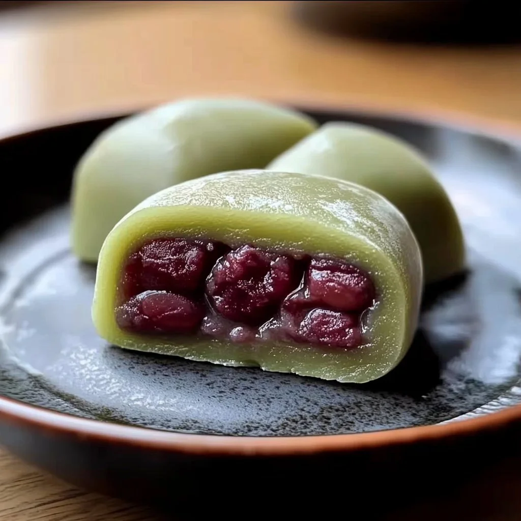 Matcha Mochi with Red Beans