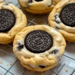 Oreo Cheesecake Cookies with creamy filling and crushed Oreo toppings