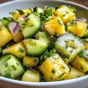 Fresh Pineapple Cucumber Salad with vibrant colors and healthy ingredients