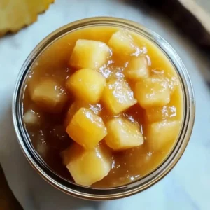 Jar of delicious homemade Pineapple Jam with fresh pineapples on the side.