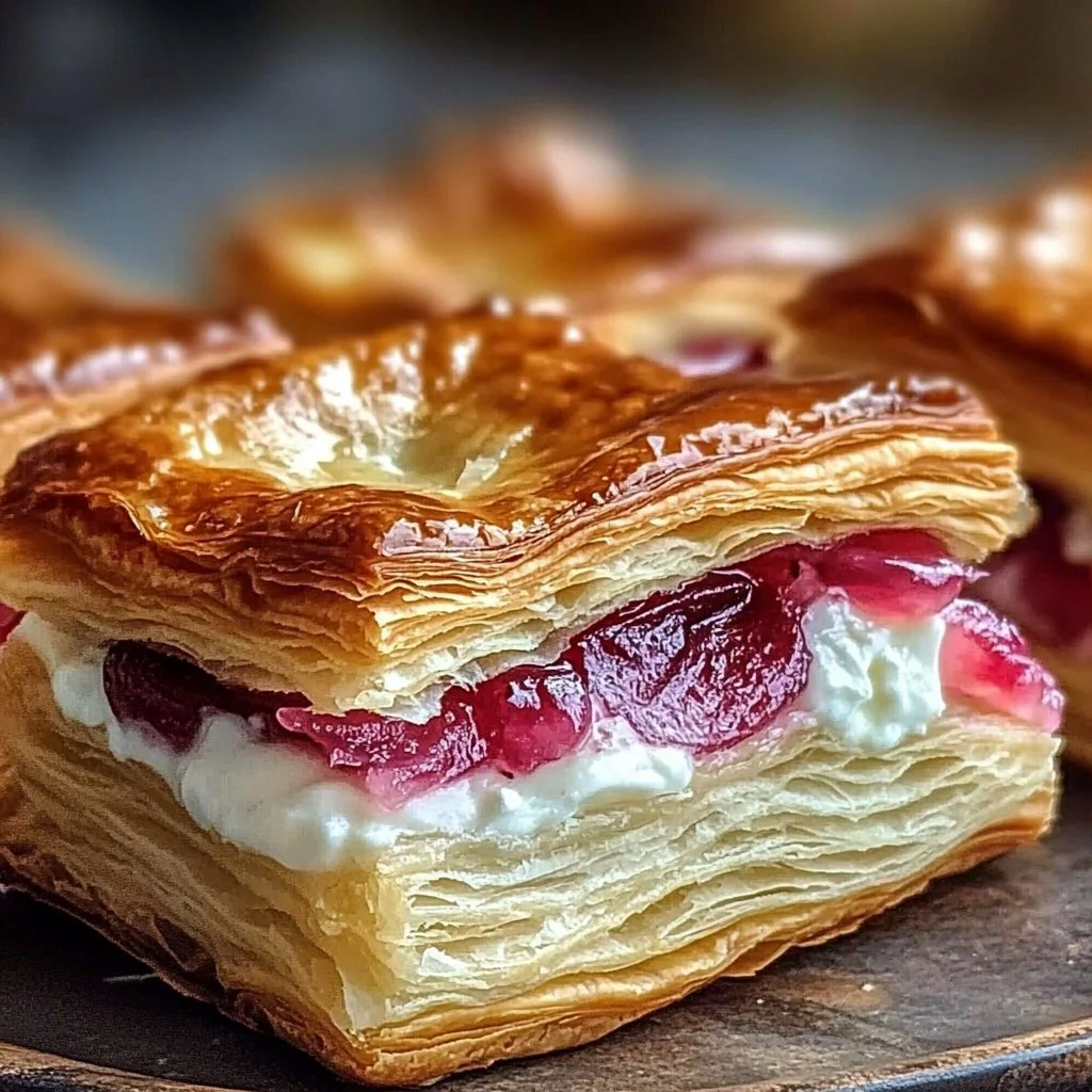 Rhubarb Cream Cheese Puff Pastries