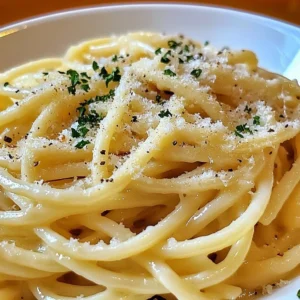 Creamy garlic butter noodles served in a bowl with herbs