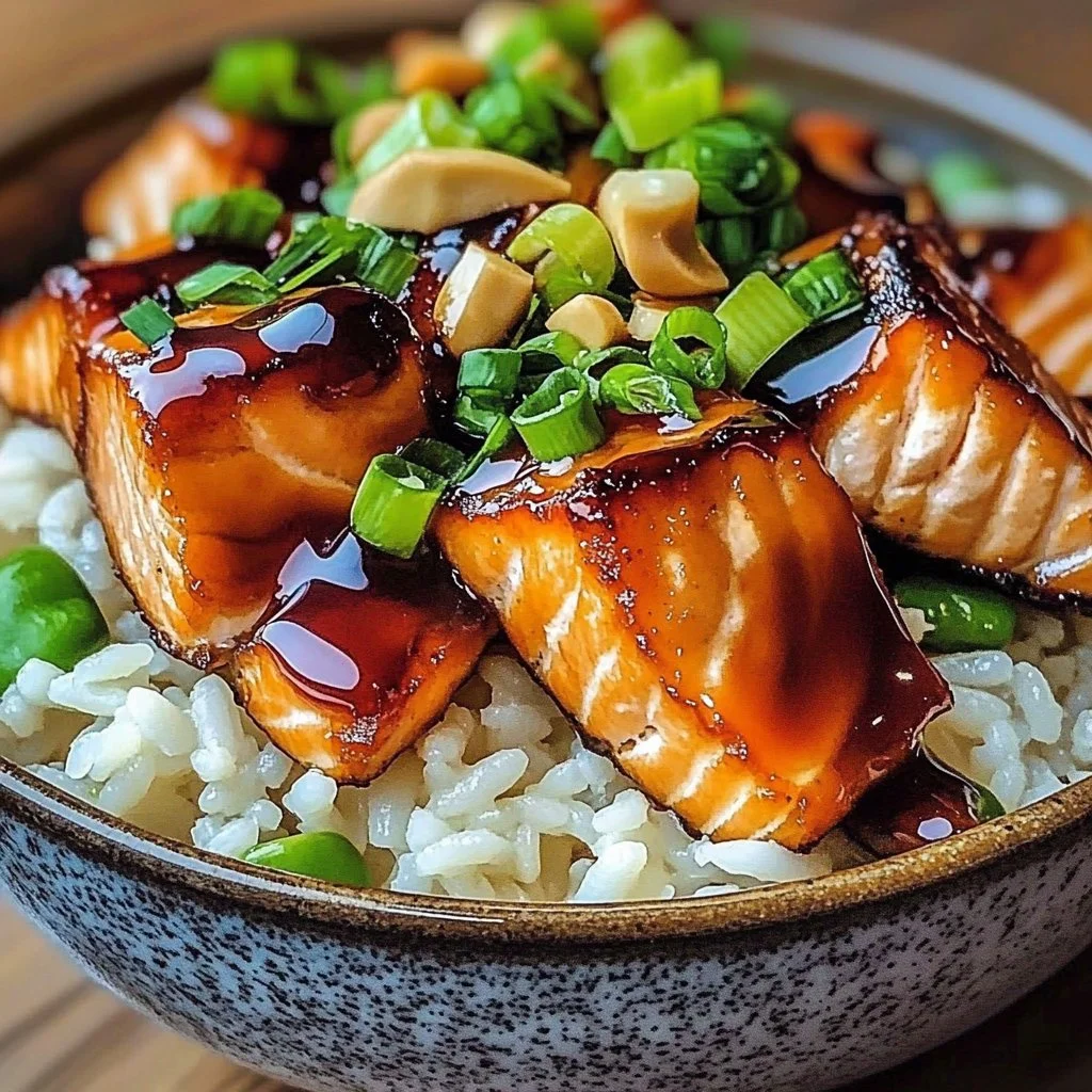 Delicious Crispy Salmon and Rice Bowl