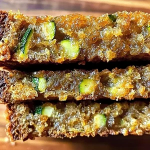 Freshly baked easy zucchini bread on a wooden table