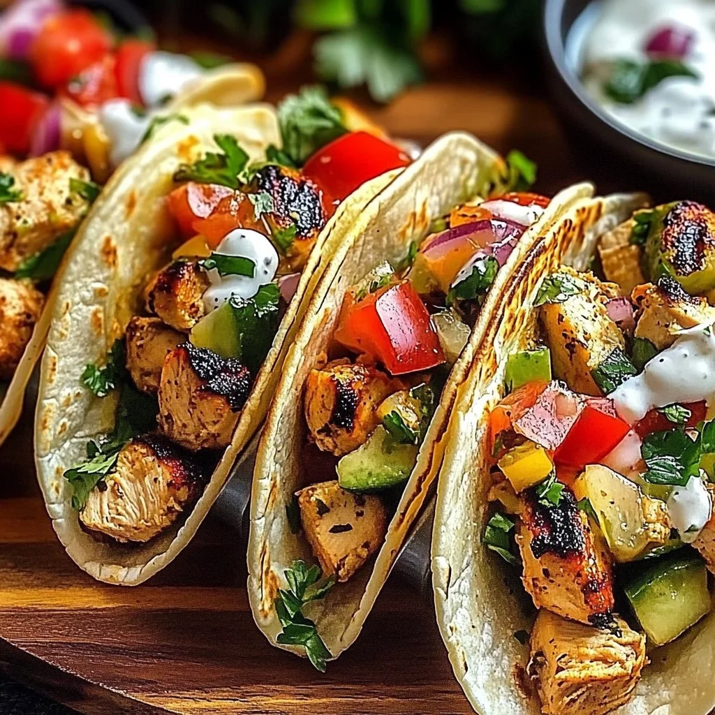 Healthy Mediterranean Chicken Tacos