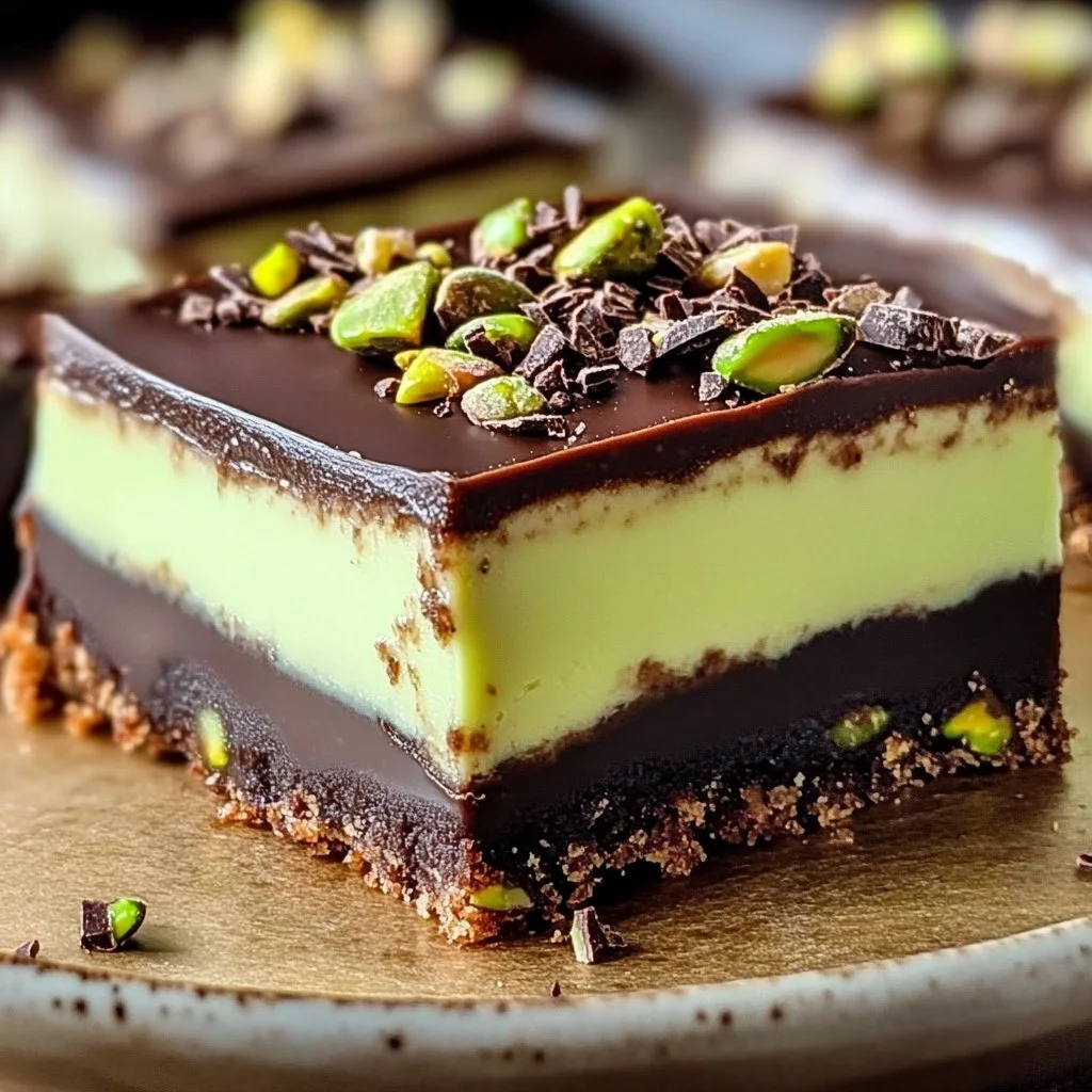 Irresistible Chocolate Pistachio Cream Pie Bars