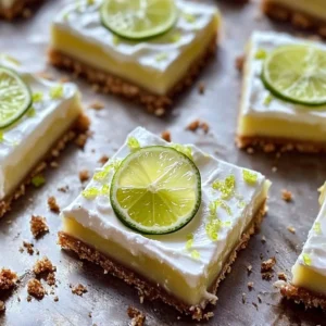 Delicious key lime pie bars with a creamy filling and graham cracker crust