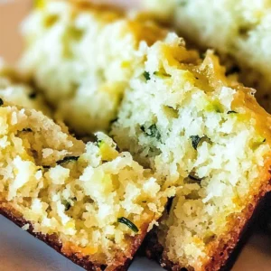 Slice of delicious lemon zucchini bread on a wooden table