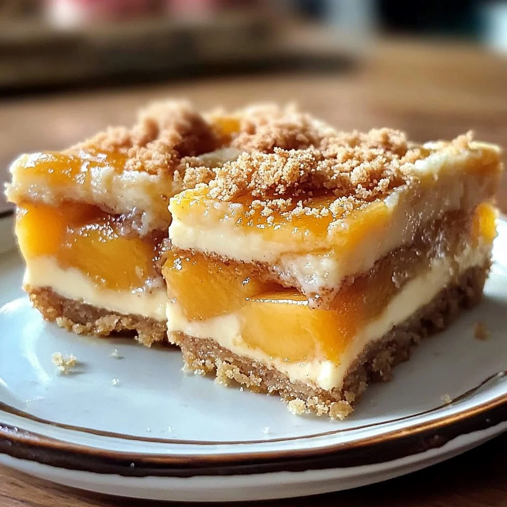 Irresistible Peach Cobbler Cheesecake Bars