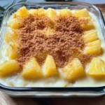 Delicious pineapple coconut dump cake served on a plate.