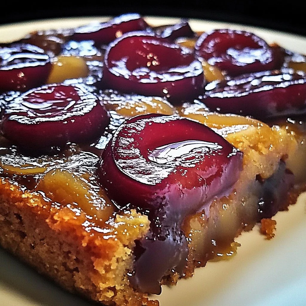 Plum Ginger Upside Down Cake